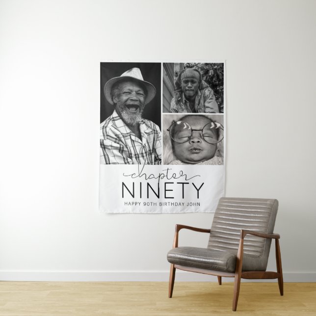 Chapter 90 Custom Photo Collage 90th Birthday Tapestry (In Situ)