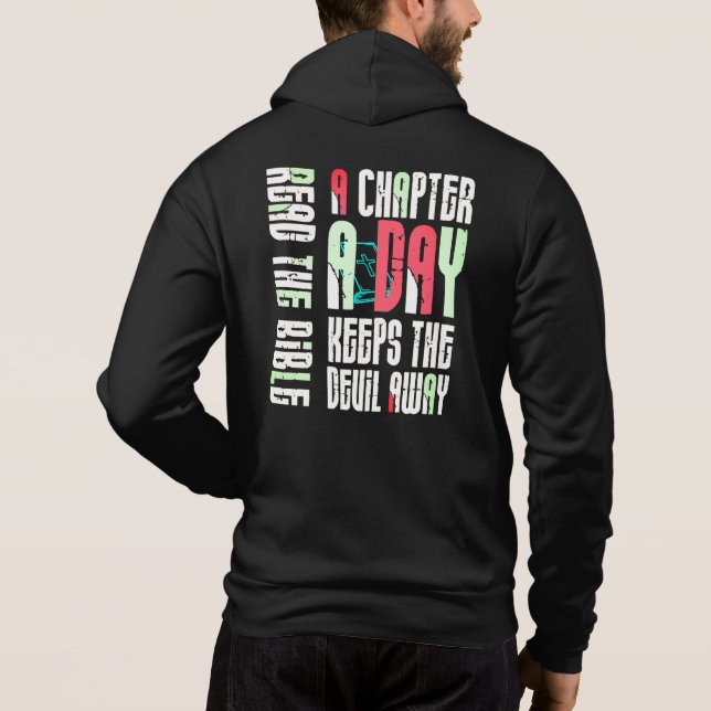 Chapter A Day Keep The Devil Away-Funny Christian  Hoodie (Back)