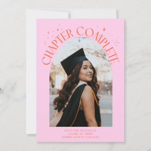 Chapter Complete Orange Arch Frame Photo Grad Announcement