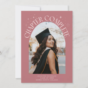 Chapter Complete Pink Arch Frame Photo Grad Announcement