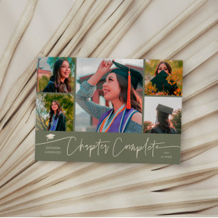 Chapter Complete Sage Green Grad Multi Photo Announcement
