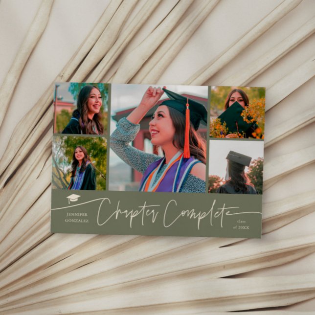 Chapter Complete Sage Green Grad Multi Photo Announcement (Creator Uploaded)