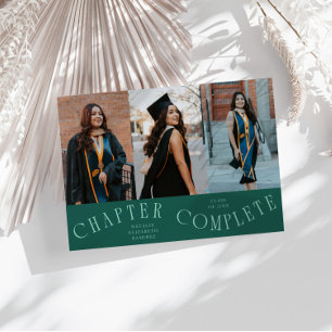 Chapter Complete Typography Green Grad Photo  Announcement