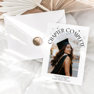 Chapter Complete White Arch Frame Photo Grad Announcement