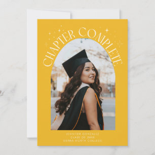 Chapter Complete Yellow Arch Frame Photo Grad Announcement