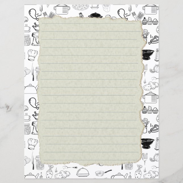 Chapter Divider Pages for Recipe Binders (Front)