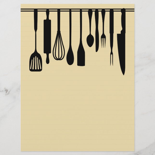 Chapter Divider Pages for Recipe Binders (Front)