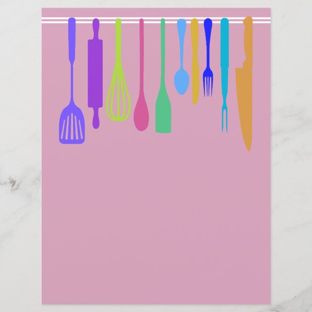 Chapter Divider Pages for Recipe Binders (Front)