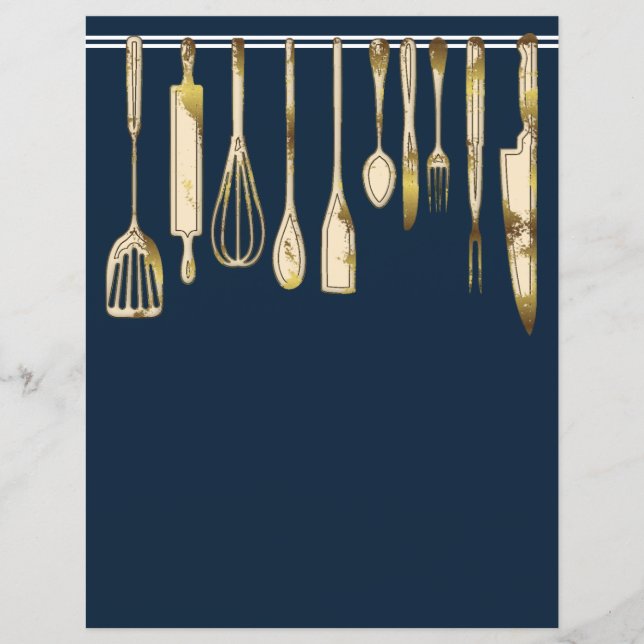 Chapter Divider Pages for Recipe Binders (Front)