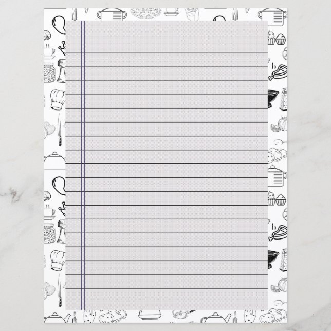 Chapter Divider Pages for Recipe Binders (Front)