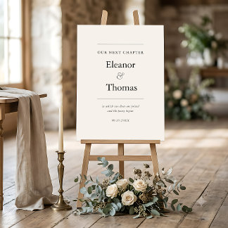 Chapter Heading Minimalist Book Theme Wedding Acrylic Sign