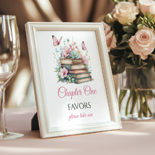 Chapter One 1st Girl Book First Birthday Favor Poster