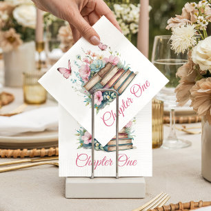 Chapter One 1st Girl Book Theme First Birthday Napkin