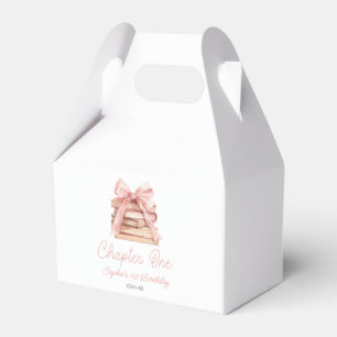 Chapter One Pink Bow Books 1st Birthday Party Favour Box