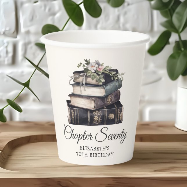 Chapter Seventy Victorian Book 70th Birthday  Paper Cups (Creator Uploaded)