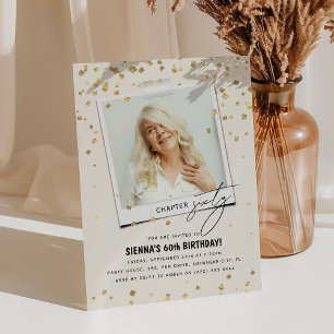 Chapter Sixty Fun Modern Photo 60th Birthday Invitation