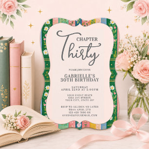 Chapter Thirty Floral Storybook 30th Birthday Invitation