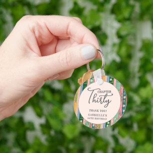 Chapter Thirty Floral Storybook 30th Birthday Key Ring