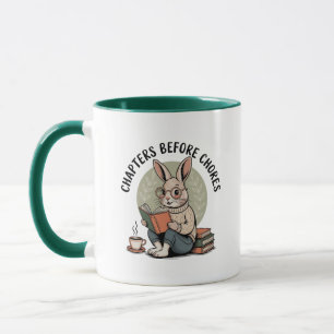 Chapters Cosy Rabbit Reading Book Cute Mug