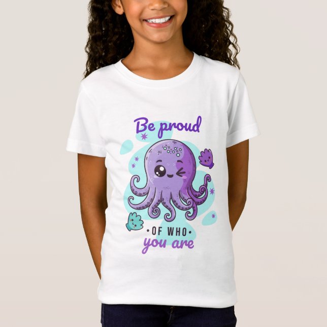 Character Animal Octopus Kawaii Sea Motivation T-Shirt (Front)