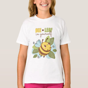 Character Bee Leaf Cute Motivation T-Shirt