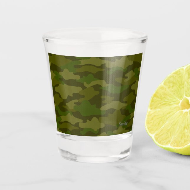 Character Custom Camouflage (Khaki) Shot Glass (Front)
