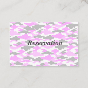 Character Custom Camouflage (Pink) Reservation Car Appointment Card