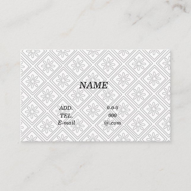 Character Custom Chrysanthemum (White) Business Ca Card (Front)