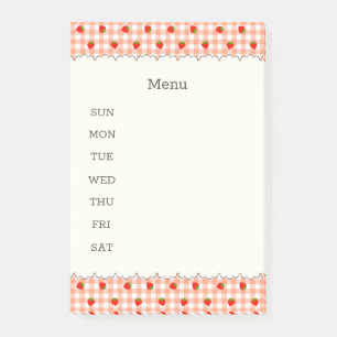 Character Custom Strawberry & Check (Orange) Post- Post-it Notes