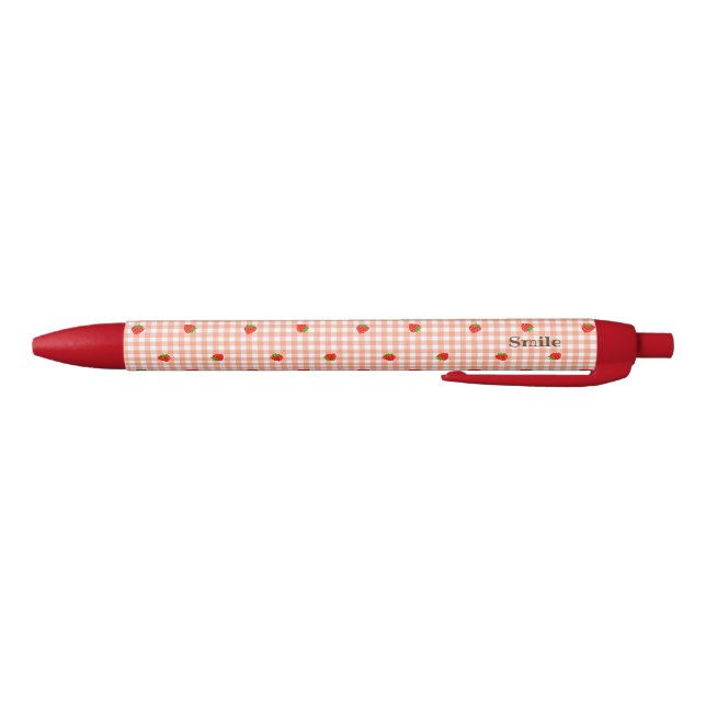 Character Custom Strawberry & Gingham Check (Salmo Black Ink Pen (Bottom)