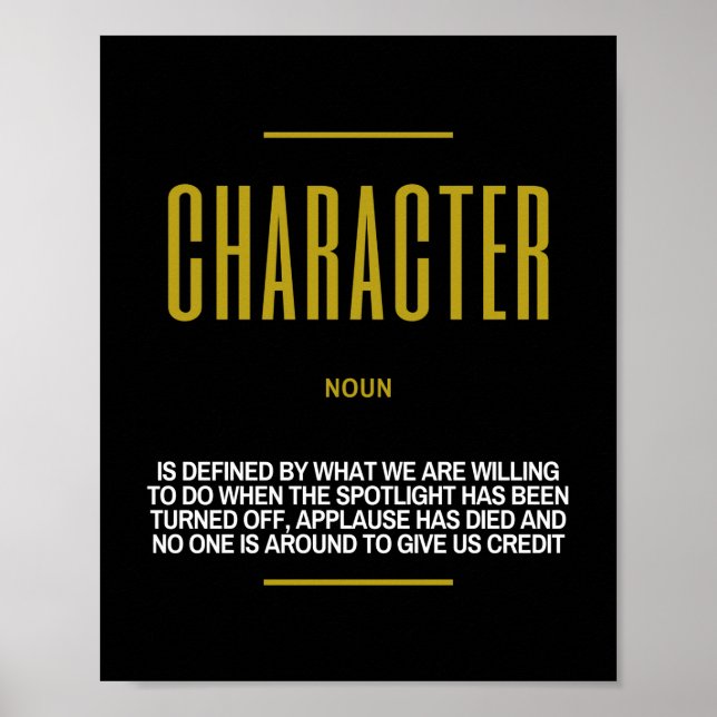 Character Definition Quote Poster (Front)
