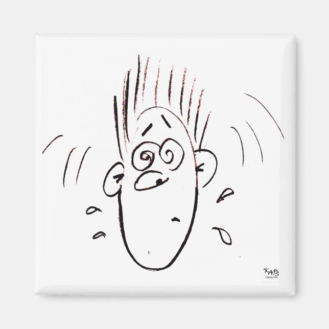 Character Man Faces Expressions Magnet (Front)