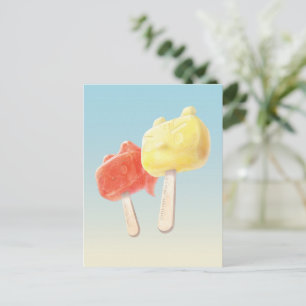 Character Popsicles Announcement Postcard