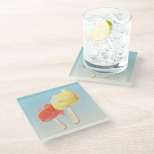 Character Popsicles Glass Coaster