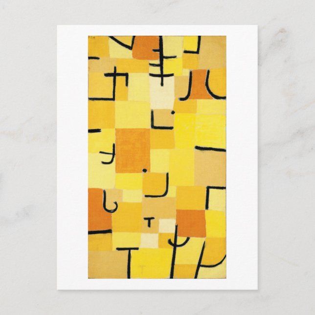 Characters in Yellow Abstract Paul Klee Postcard (Front)