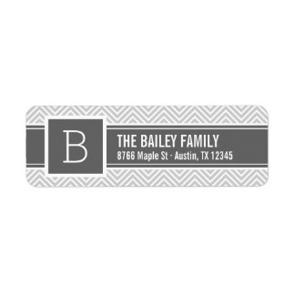 Charcoal and Grey Chevron Monogram
