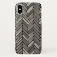 Charcoal and Grey Herringbone Elegant Geometric