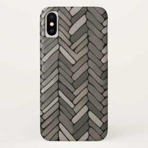 Charcoal and Grey Herringbone Elegant Geometric  Case-Mate iPhone Case