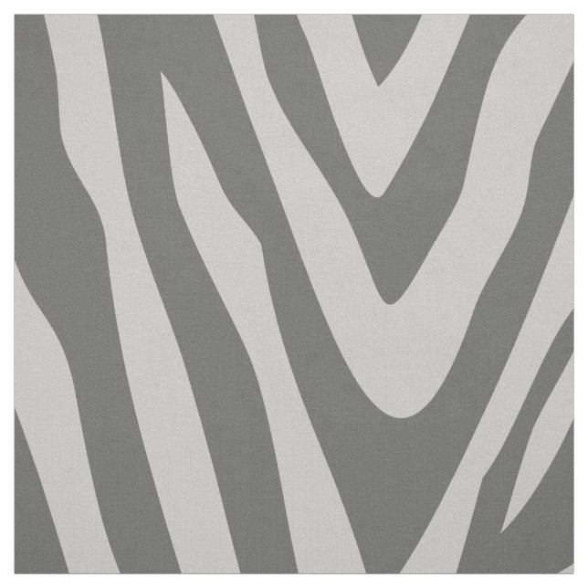 Charcoal and Grey Zebra Print Large Scale Fabric (Swatch)