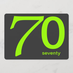 Charcoal and Lime Custom 70th Birthday Invitation