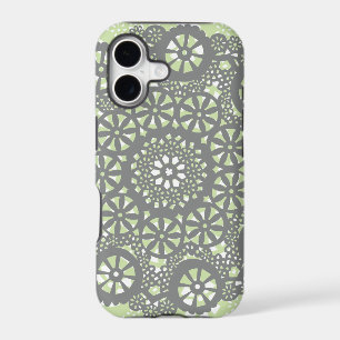 Charcoal and Mint Geometric Pattern