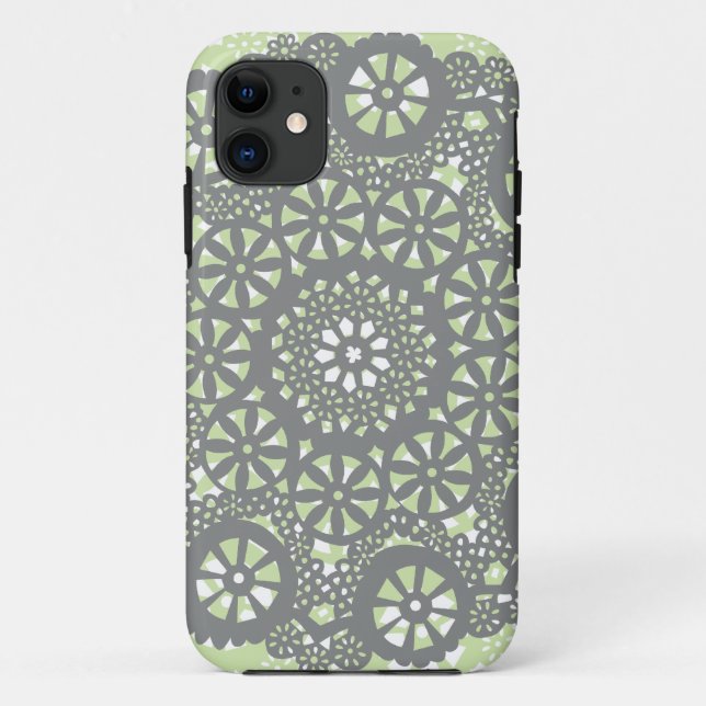 Charcoal and Mint Geometric Pattern Case-Mate iPhone Case (Back)
