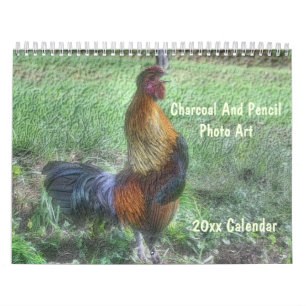 Charcoal And Pencil Photo Art Calendar