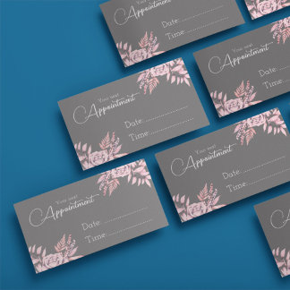 Charcoal and pink sophisticated appointment card