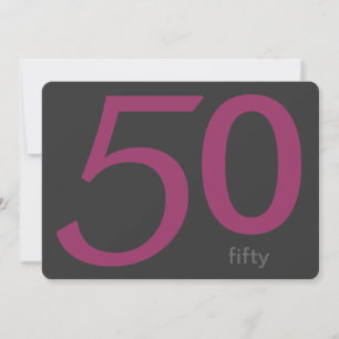 Charcoal and Plum Custom 50th Birthday Invitation