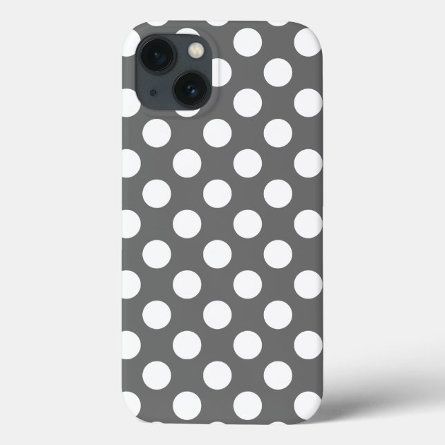 Charcoal and White Polka Dots Case-Mate iPhone Case (Back)