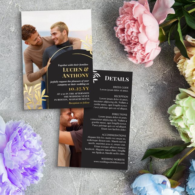 Charcoal Arch Golden Sprigs 2 in 1 Wedding Details (Creator Uploaded)