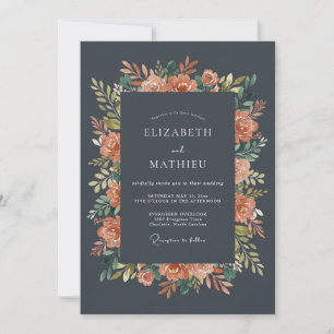 Charcoal Atmospheric Autumnal Wedding Invitation