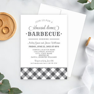 Charcoal BBQ Wedding Rehearsal Dinner Barbecue Invitation