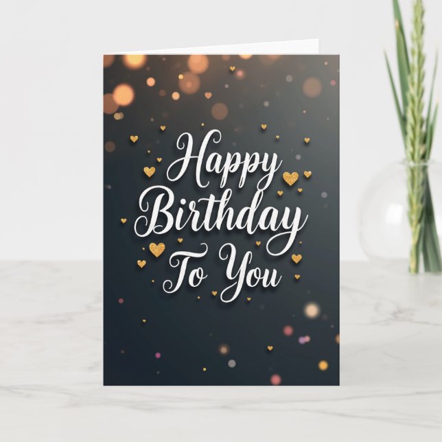 Charcoal Birthday Script Card (Front)